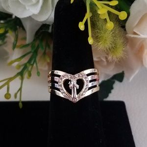 St. Benedict Tri Color Gold Plated Ring